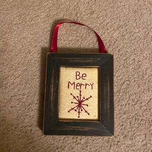 Be Merry Black Distressed Frame Ornament